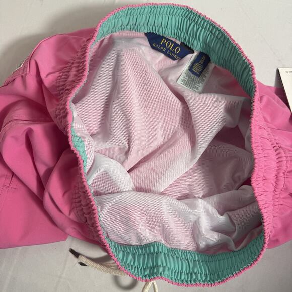 Polo Ralph Lauren Men's XL Pink Solid Polo Swim Trunks - Picture 5 of 8